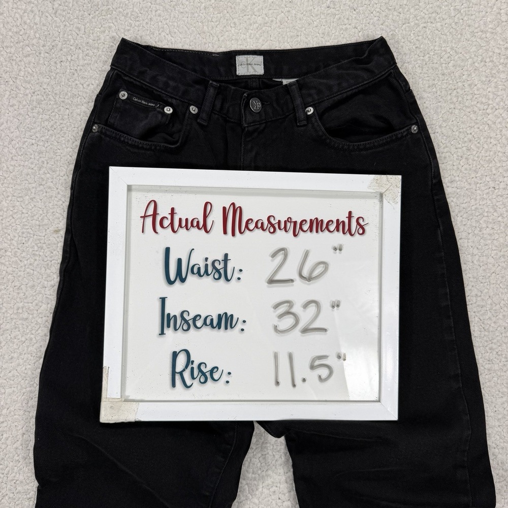 Calvin Klein Jeans Straight Women's 26x32 Black Y2K Streetwear Normcore Casual - Picture 11 of 11
